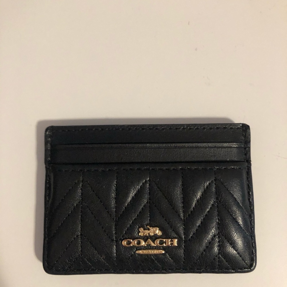Coach quilted leather card case